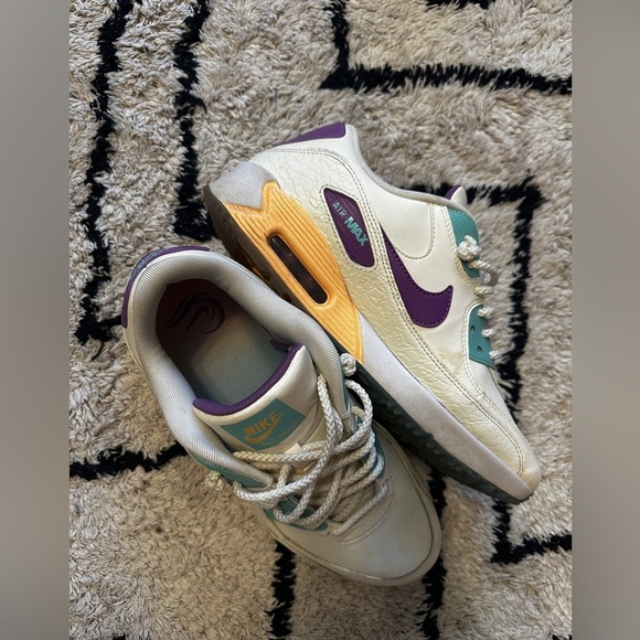 Nike Air Max 90 G NRG U21 Spikeless Golf Shoe -Beige/Purple/Blue - Picture 6 of 7